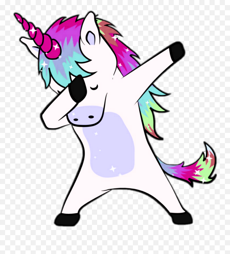 Unicorn Sticker - Dessin Licorne Qui Dab Emoji,Dabbin Emoji