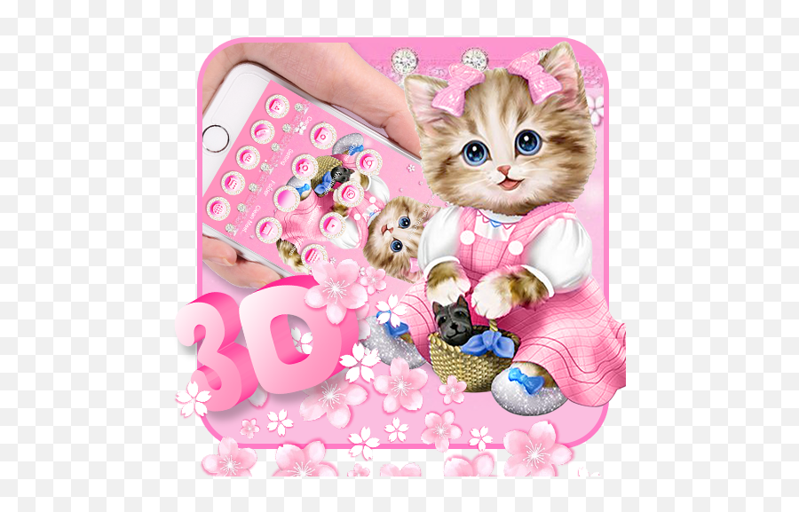 Pink Cute Cartoon Cat Gravity Theme - Little Cute Kitten Paintings Emoji,Fabulous Emoji Cat