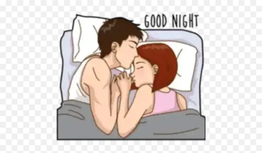 Animated Funny Stickers For Whatsapp Personal Sticker - Couple Romantic Good Night Stickers Emoji,Cartoon Couple Kissing Emojis