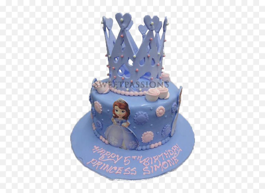 Download Hd Sophia Princess Crown Cut - Birthday Cake For Pricess Crown Emoji,Tongue Out Emojis Cakes