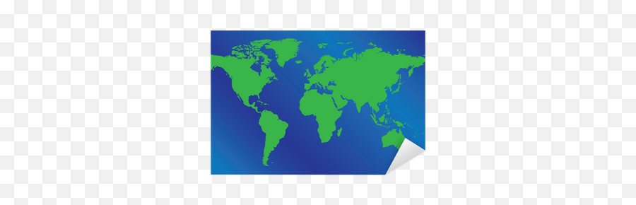 World Map Illustration On Blue Background Sticker U2022 Pixers - World Paper Map Illustration Emoji,United States Emoji Map