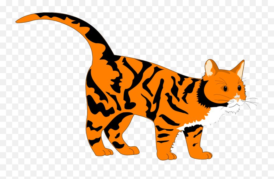 Orange Cat Clipart Png Transparent Png - Orange And Black Cat Clipart Emoji,Orange Cat Emoji