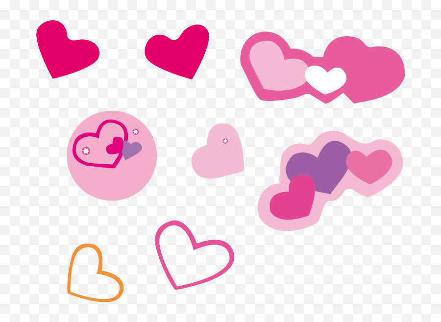 Pink Cute Love Heart - Shaped Vector Material Png Png Download Emoji,Piercwed Heart Emoji