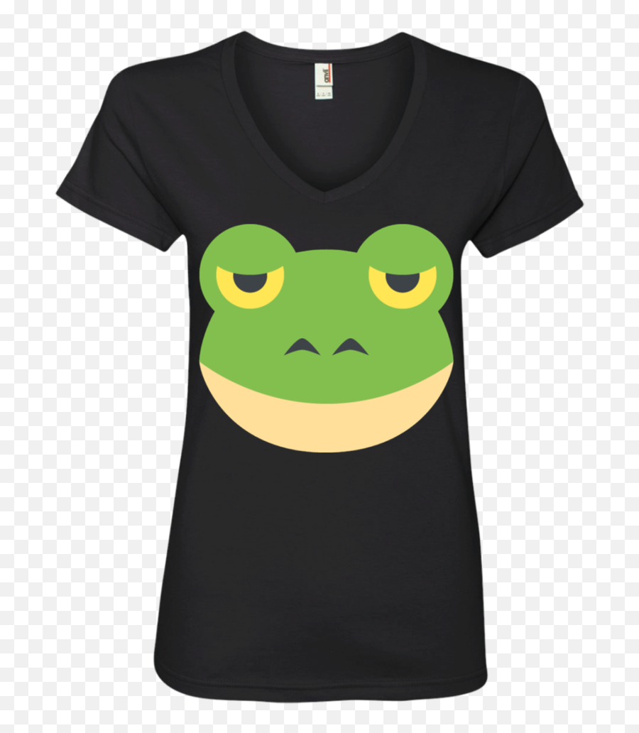 Download Frog Face Emoji Ladies V Neck,Frog Emoji