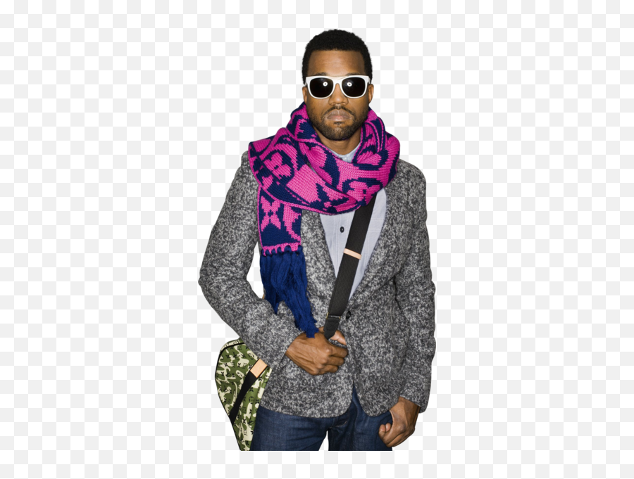 Kanye West With Louis Vuitton Scarf Hi - Res Psd Official Psds Kanye West With A Scarf Emoji,Scarf Emoji