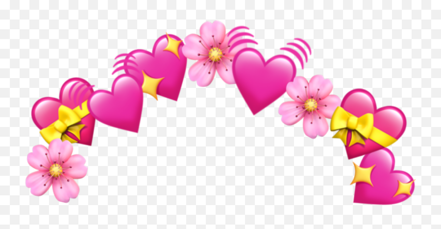 Pink Heart Emoji Png Pic Png Mart - Flower Crown In Picsart,Heart Emojis