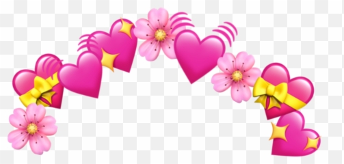 Pink Heart Emoji Png Pic Png Mart - Flower Crown In Picsart,Heart Emojis