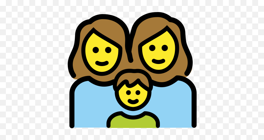 U200du200d Family With Two Mothers And One Son - Emoji Emoji Keluarga,Family Emoji Transparent