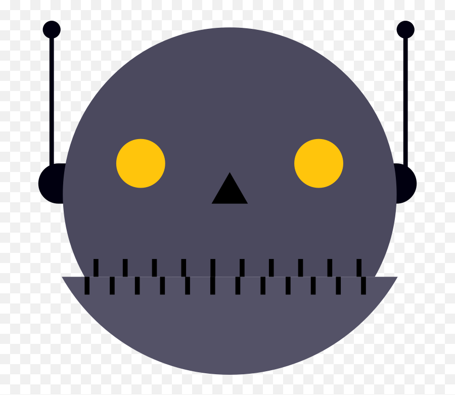 Robot Head 23 - Dot Emoji,Robot Head Emoticon