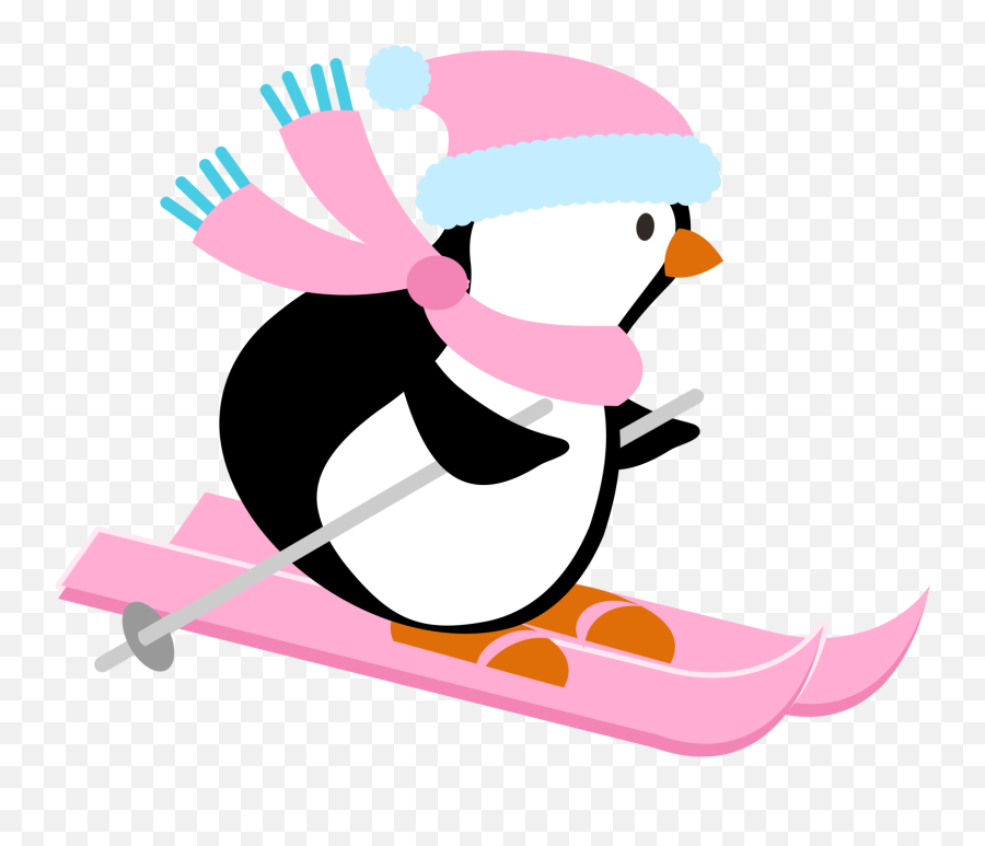 Silloute Skiing Snow Person Png - Vtwctr Penguin Ski Clipart Png Emoji,Ski Bunny Emoji