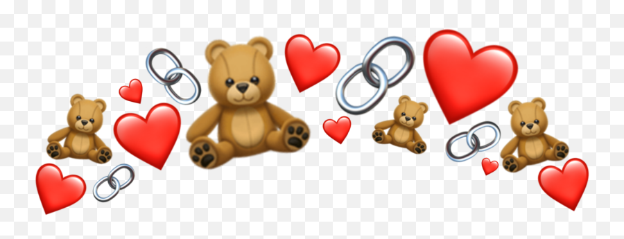 Hearts Bear Emoji Iphone Sticker - Soft,Bear Emoji