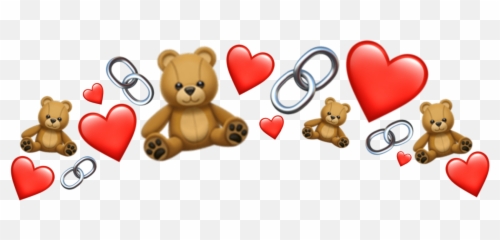 Hearts Bear Emoji Iphone Sticker - Soft,Bear Emoji
