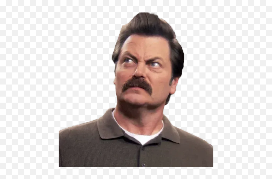 Ron Swanson Whatsapp Stickers - Button Up Emoji,Rob Swanson Emojis