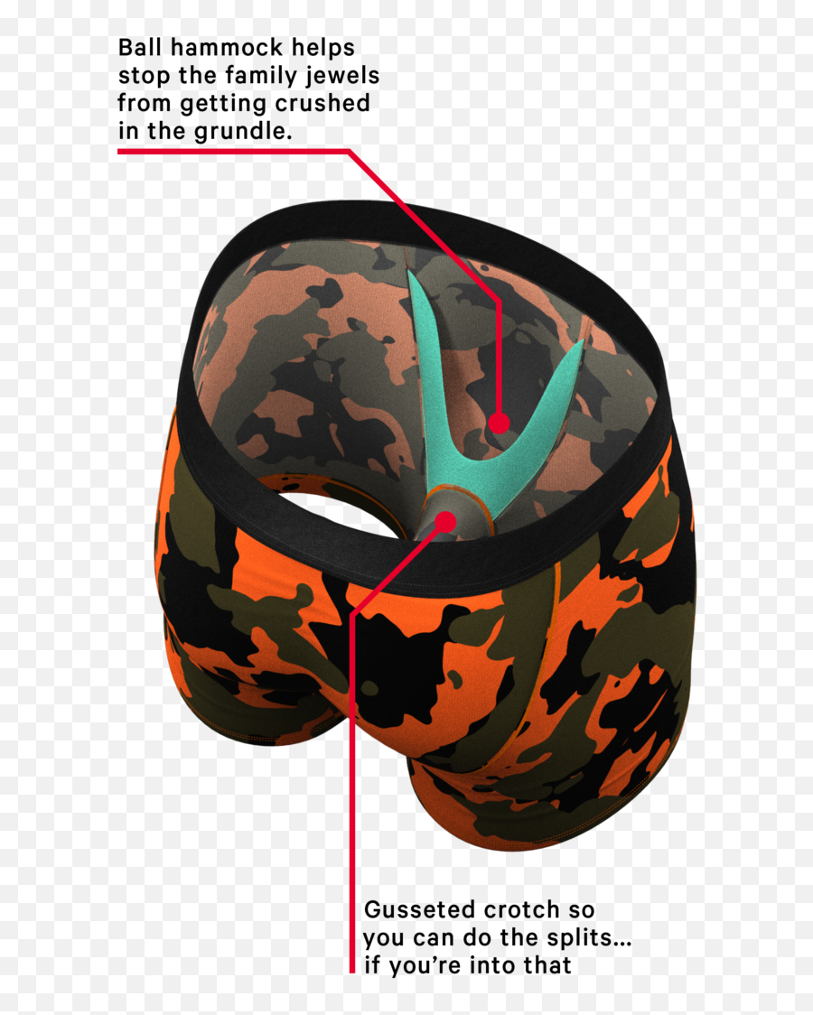 The Bambi Bunchers Orange Camo Deer Ball Hammock Pouch Underwear - Shinesty Ball Hammock Emoji,Butt Flex Emoji