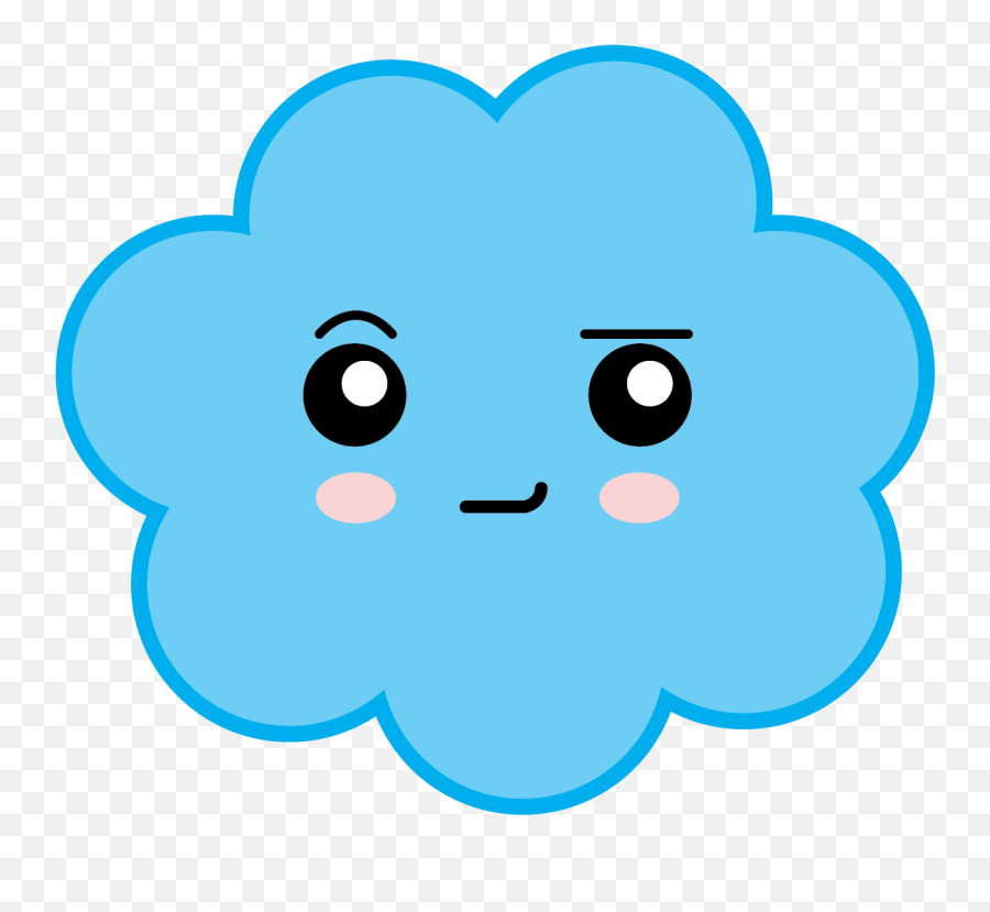 Kawaii Cloud Illustration - 020 Gráfico Por Transparent Green Cloud Clipart Emoji,Generador De Emoticons