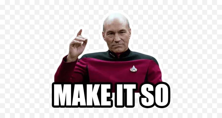 Stickers Set For Telegram - Make It No Picard Emoji,Picard Engage Emoticon