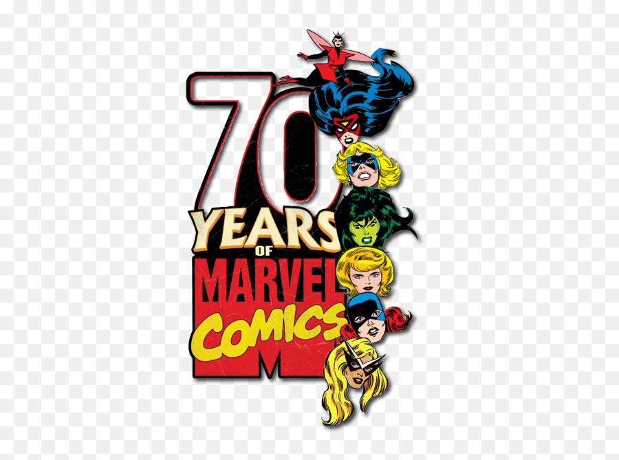 Marvel Women 70th Anniversary Logo Marvel Women - 70 Years Of Marvel Comics Trading Cards Emoji,Emoji Battle Nba