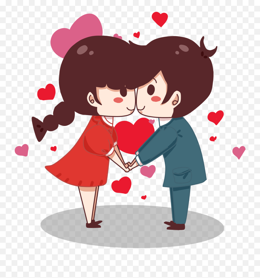 Day Cute Little Couple Png Image - Couple Cute Valentines Day Emoji,Valentine Emojis