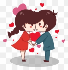 Day Cute Little Couple Png Image - Couple Cute Valentines Day Emoji,Valentine Emojis