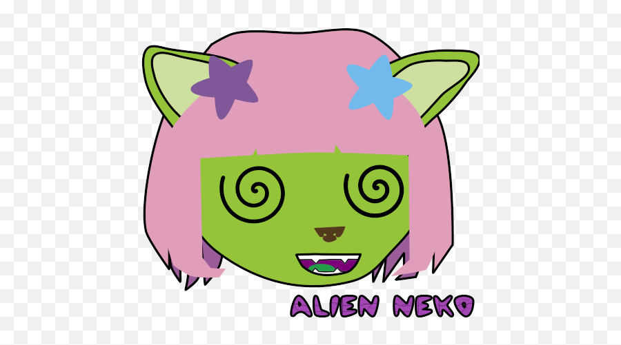 Alien Neko Free Emojistickerssmileysemoticons For Line - Happy,Dizzy Emoji