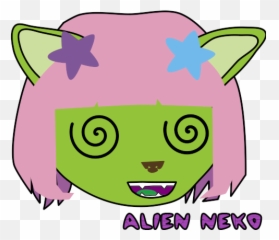 Alien Neko Free Emojistickerssmileysemoticons For Line - Happy,Dizzy Emoji