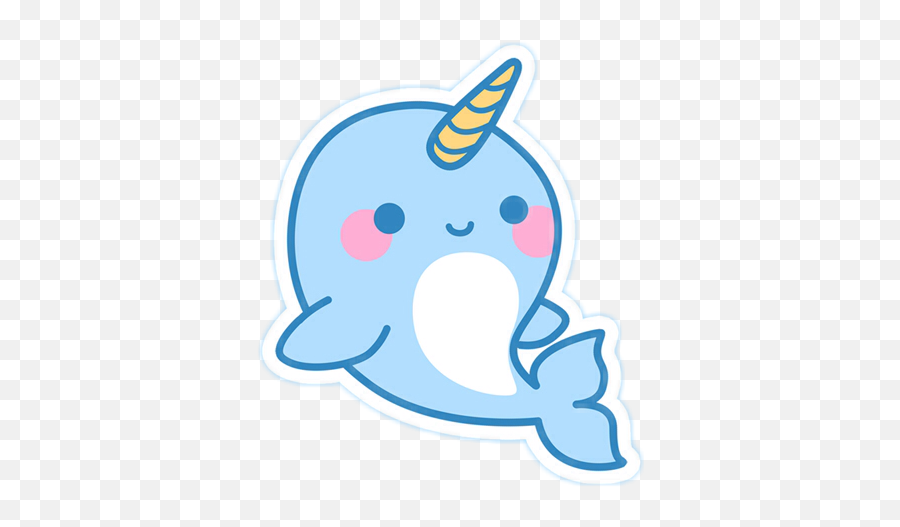 Sticker Freetoedit Cute Narwal Sticker - Unicorn Cute Animals Kawaii Emoji,Narwal Emoji