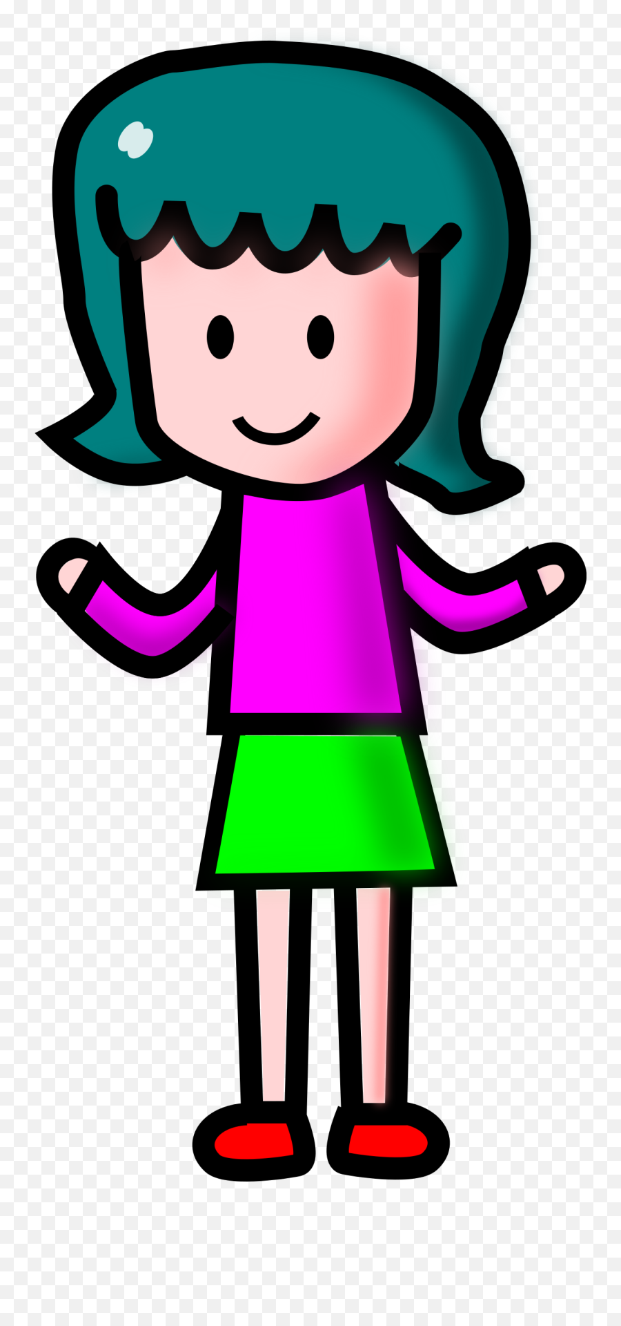 Cartoon Girl Clipart Girl Png - Clipartix Simple Girl Cartoon Characters Emoji,Girl Emoji Transparent