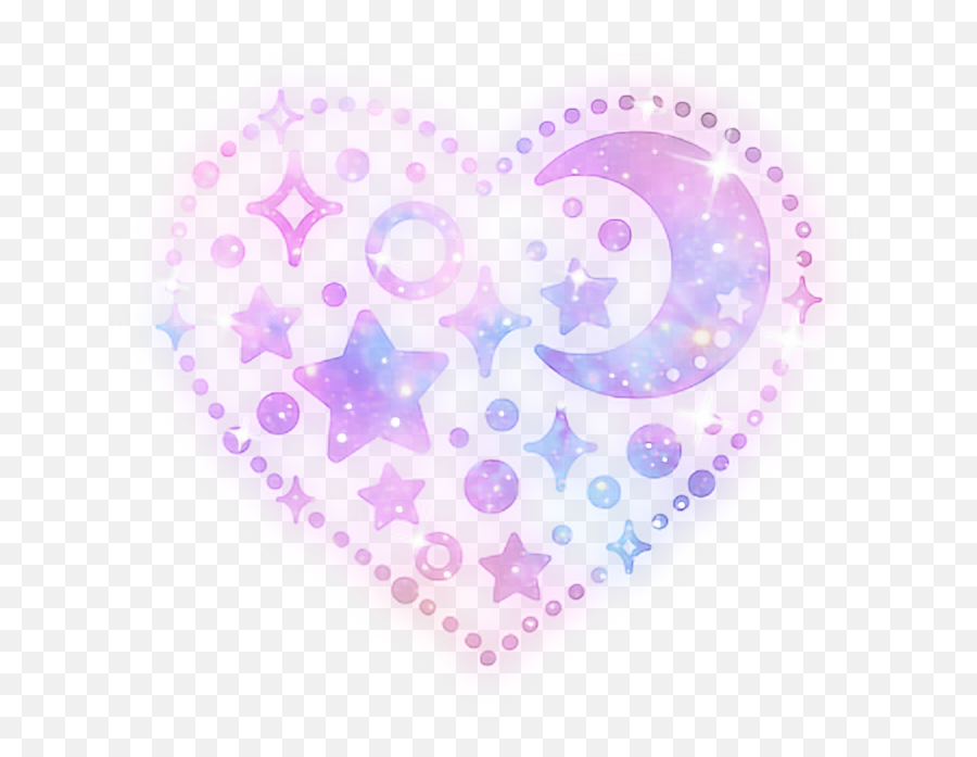 Heart Moon Fancy Sticker - Embroidered Rosary Emoji,Fancy Emoji Sparkle