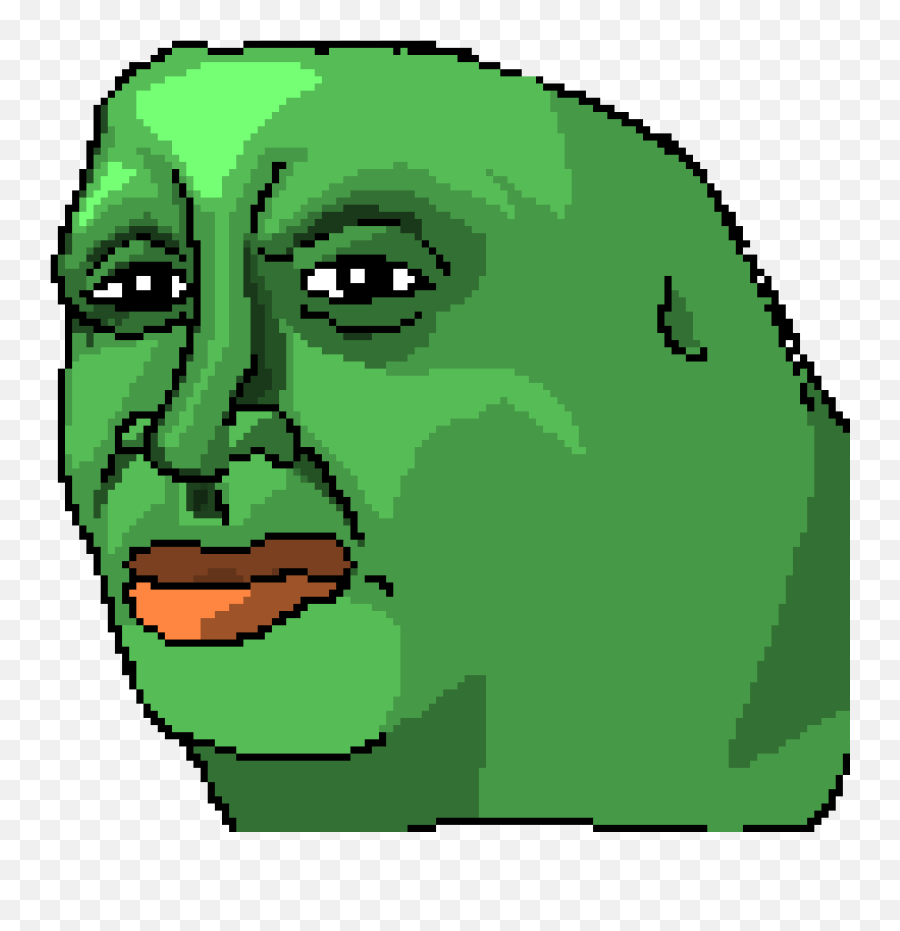 Pixel Art Gallery - Pixel Art Pepe Minecraft Emoji,Sad Pepe Emoticon