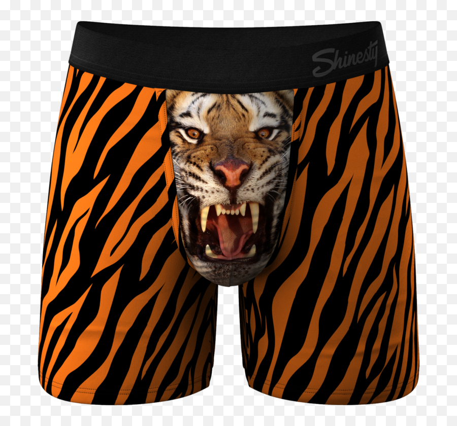 Tiger Stripes Ball Hammock Boxer Briefs - Mens Tiger Print Underwear Emoji,Kitty Emoticon Panities