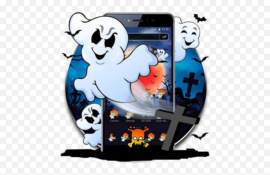 Cute Halloween Ghost Theme 112 Apk Download - Comcute Smartphone Emoji,Casper Emojis