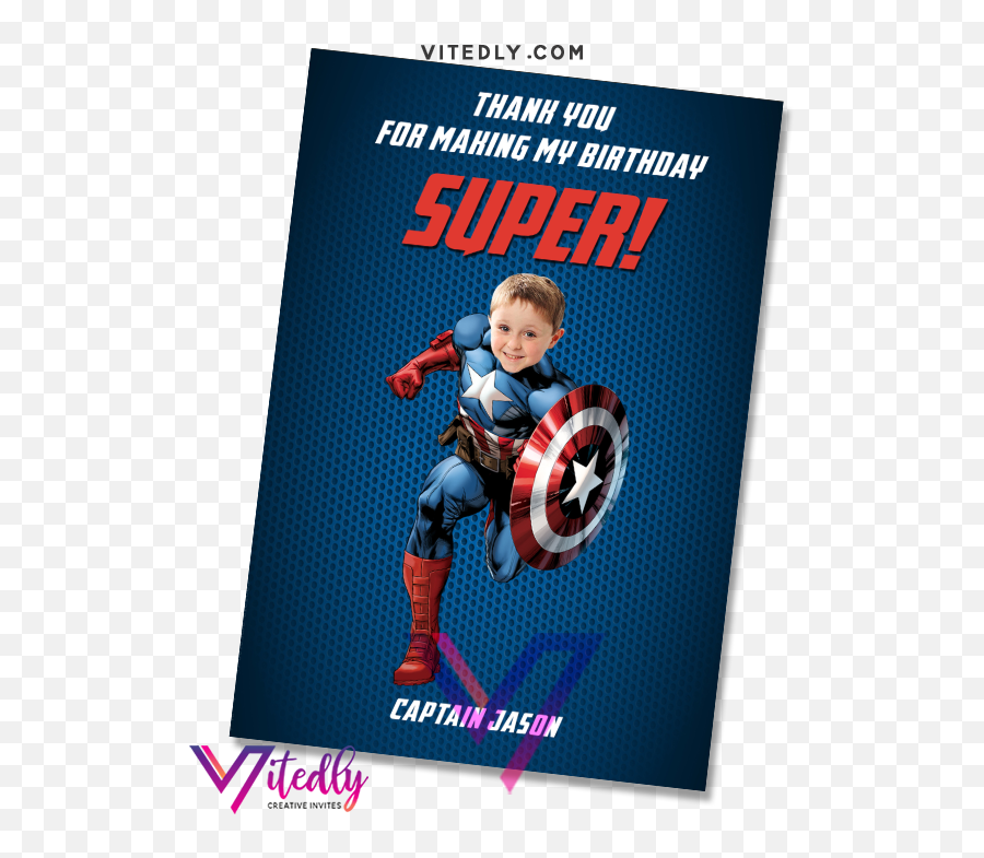 Captain America Invitation With Custom - Baby Yoda Card Invitation Emoji,Captain America Emotion Cards