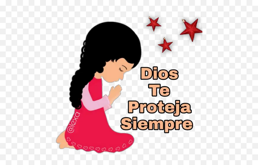 Sticker Maker - Bendiciones De Dios Girl Praying Clipart Png Emoji,Imagenes De Emojis Animados