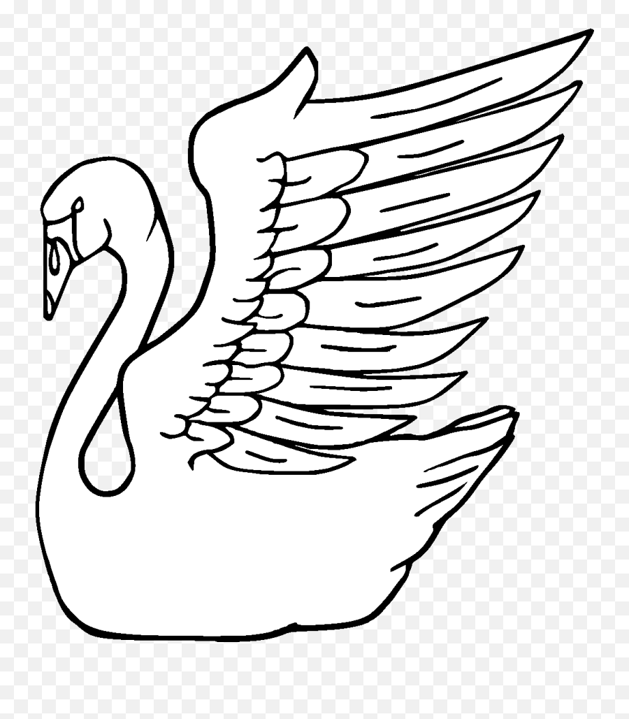 Swan - Traceable Heraldic Art Emoji,Swan Emoji