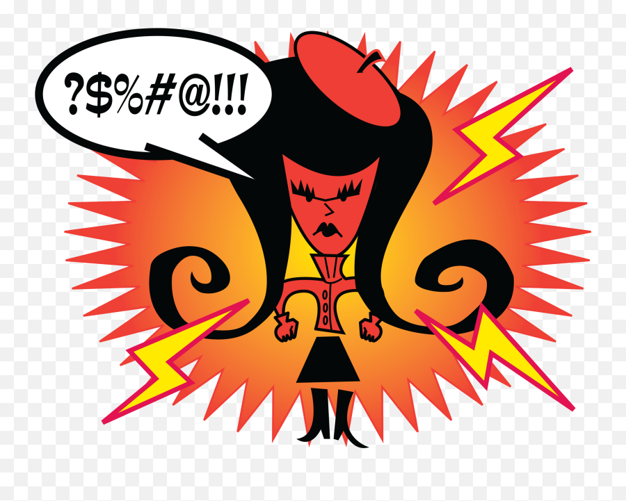 Really Angry Face - Sunburst Shape Transparent Cartoon Mad Woman In Cartoon Emoji,Red Angry Emoji