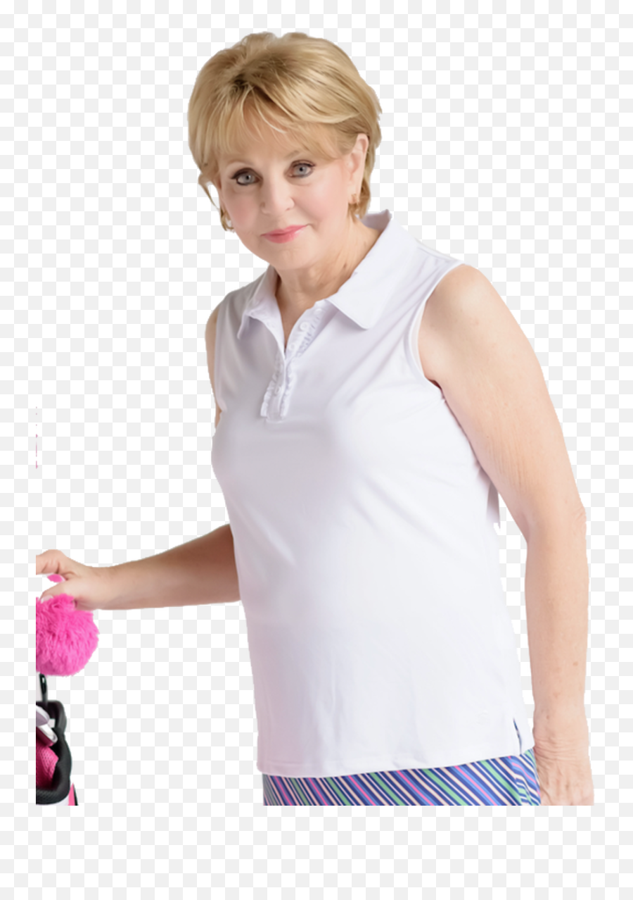 Birdies U0026 Bows Pin High White Ruffle Sleeveless Ladies Golf Shirt - For Women Emoji,Emoji Shirts For Women