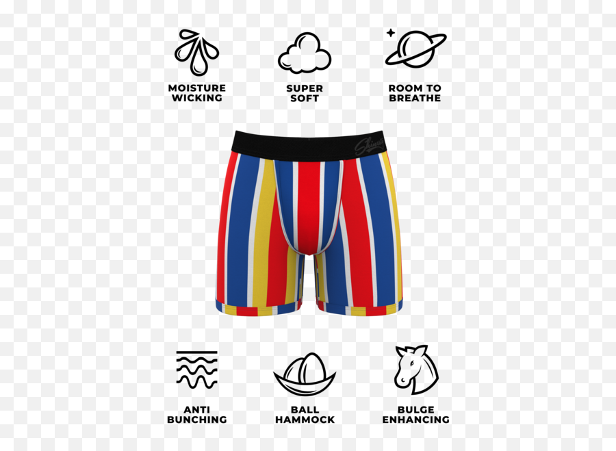 The Eric Formans Primary Retro Stripes Ball Hammock Pouch Underwear - Undergarment Emoji,Ballsack Emoji