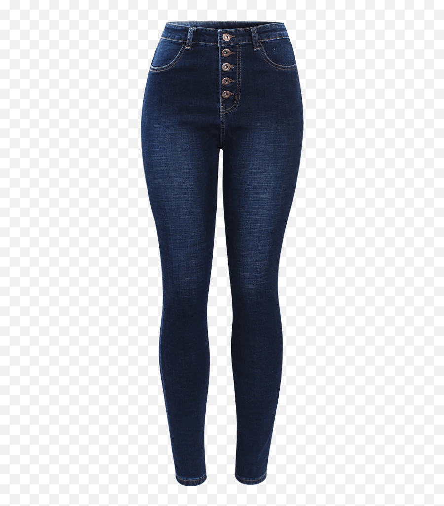 Stretchy Dark Blue Jeans With High - For Women Emoji,Emoji Pants For Women