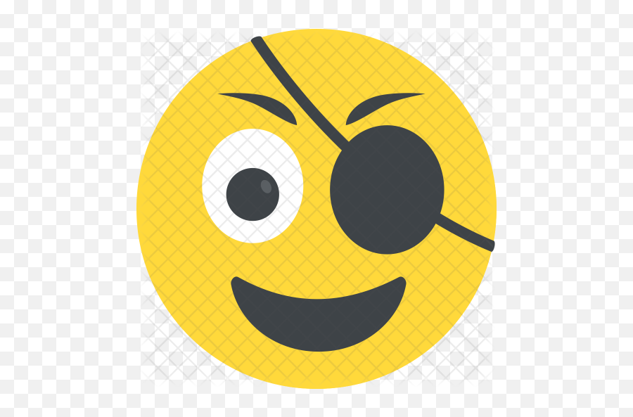 Pirate Emoji Icon Of Flat Style - Cartoon With Eye Patch,Pirate Emoji