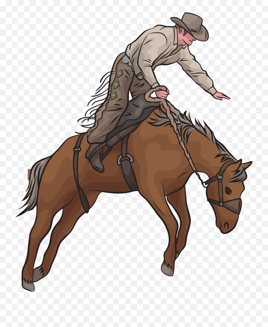 Bronc Riding Rodeo Clipart Free Download Transparent Png - Rodeo De Caballos Salvajes Emoji,Horse Rider Emoji