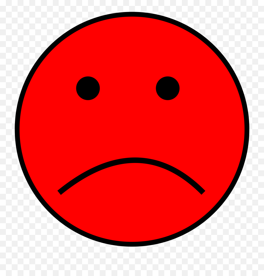 Emoji Clipart Grumpy Emoji Grumpy - Red Sad Face Cartoon,Sad Face Emoji