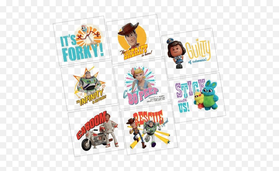 Toy Story Birthday Party Tattoo Squares - Toy Story Emoji,Emoji Temporary Tattoos