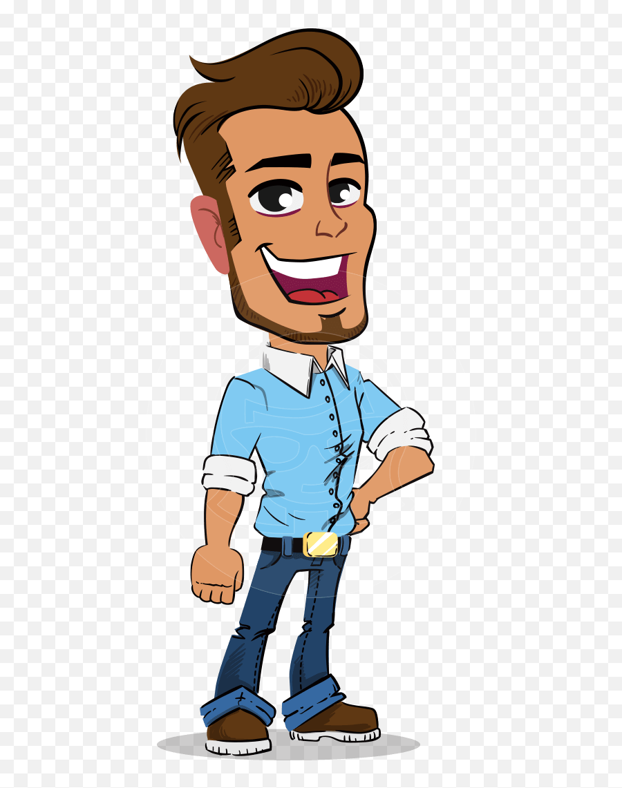Simple Style Cartoon Of A Man With - Simple Cartoon Man Png Emoji,Confused Emotions Man
