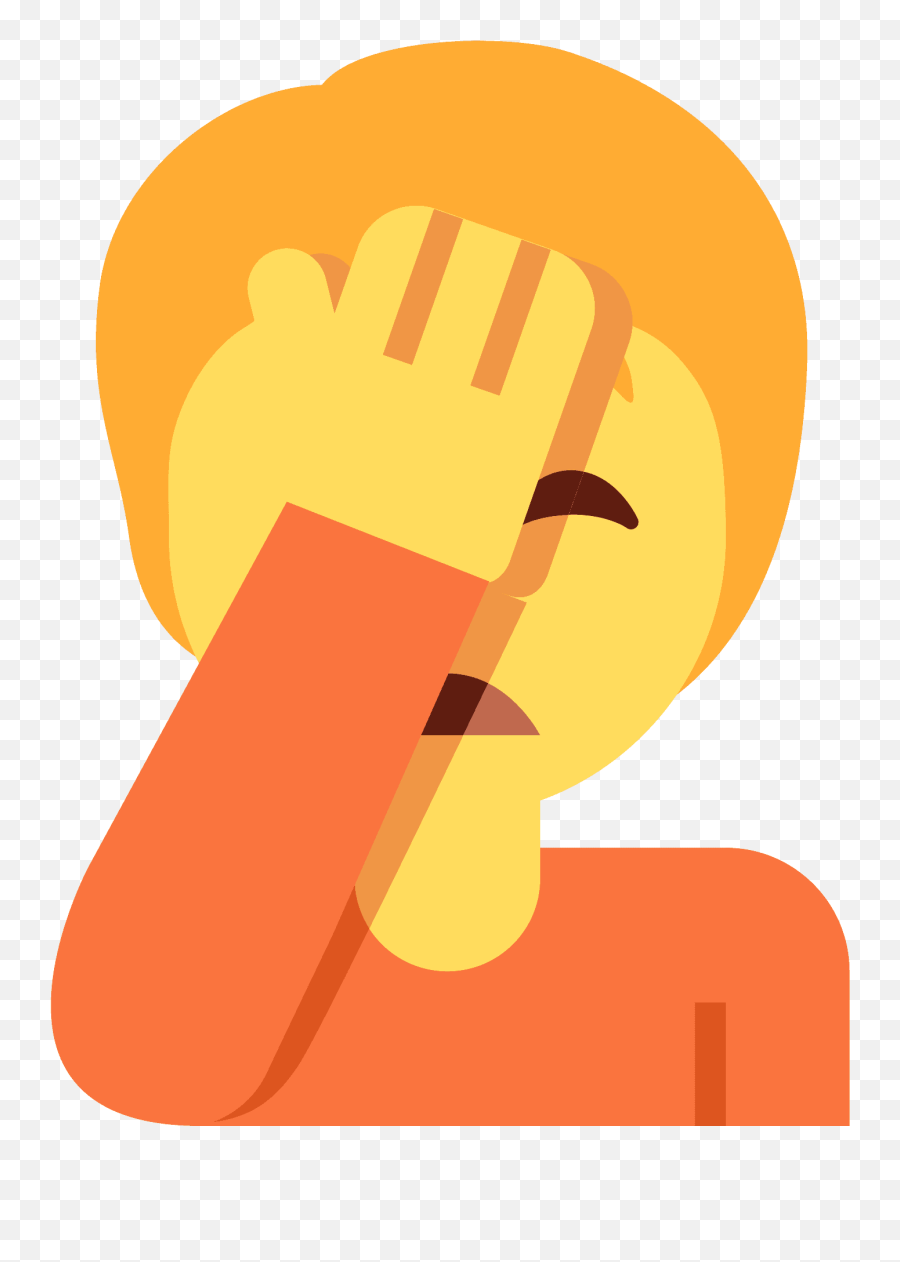Person Facepalming Emoji Clipart - Smack My Head Emoji,Palm To Face Emoji