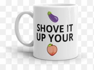 Eggplant Peach Emoji Coffee Mug - Eggplant In Peach Emoji,Peach Emoji Png