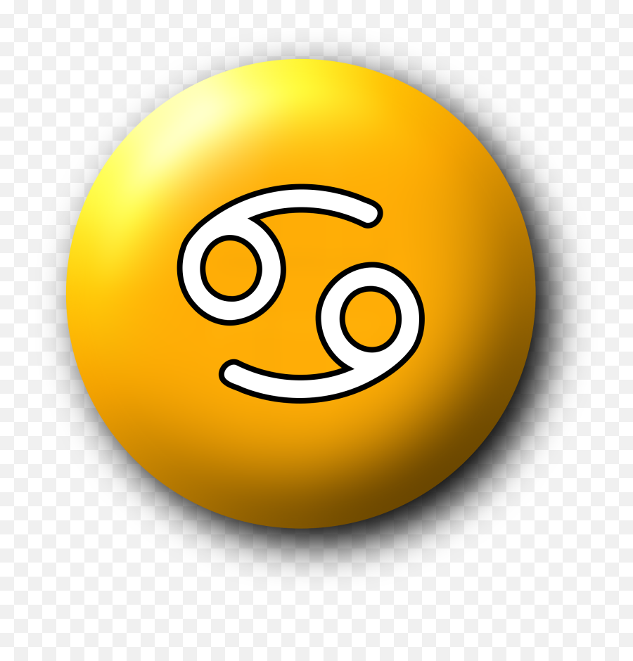 Cancer Symbol 3 - Logo Cancer Signo Amarillo Emoji,Michievious Emoticon