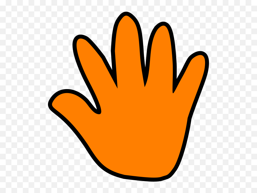 Orange Hand Clip Art At Clker - Orange Hand Clipart Emoji,Melting Popsicle Emoji