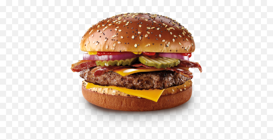Download Hd Mcdonald39s Clipart Bacon Cheeseburger Pencil - Angus Bacon And Cheese Emoji,Hamburger Emoji