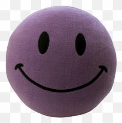 Purple Happy Smiley Face Emoji Cushion Lavender Colour - Happy,Lavender Emoticon