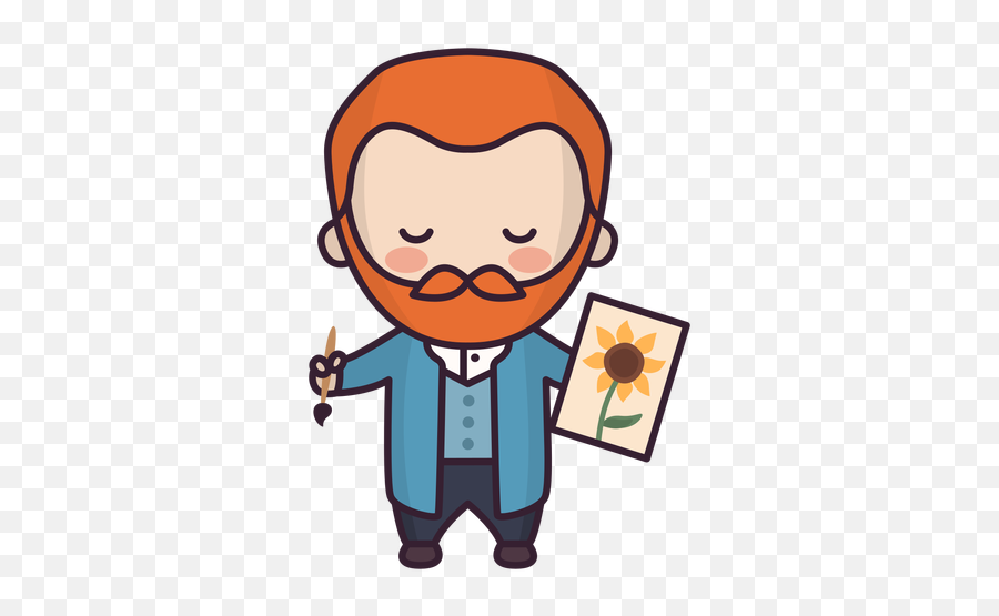 Colorful Van Gogh Netherland Character - Van Gogh Cartoon Png Emoji,How To Make A Presentation Showing Emotion About Van Gogh